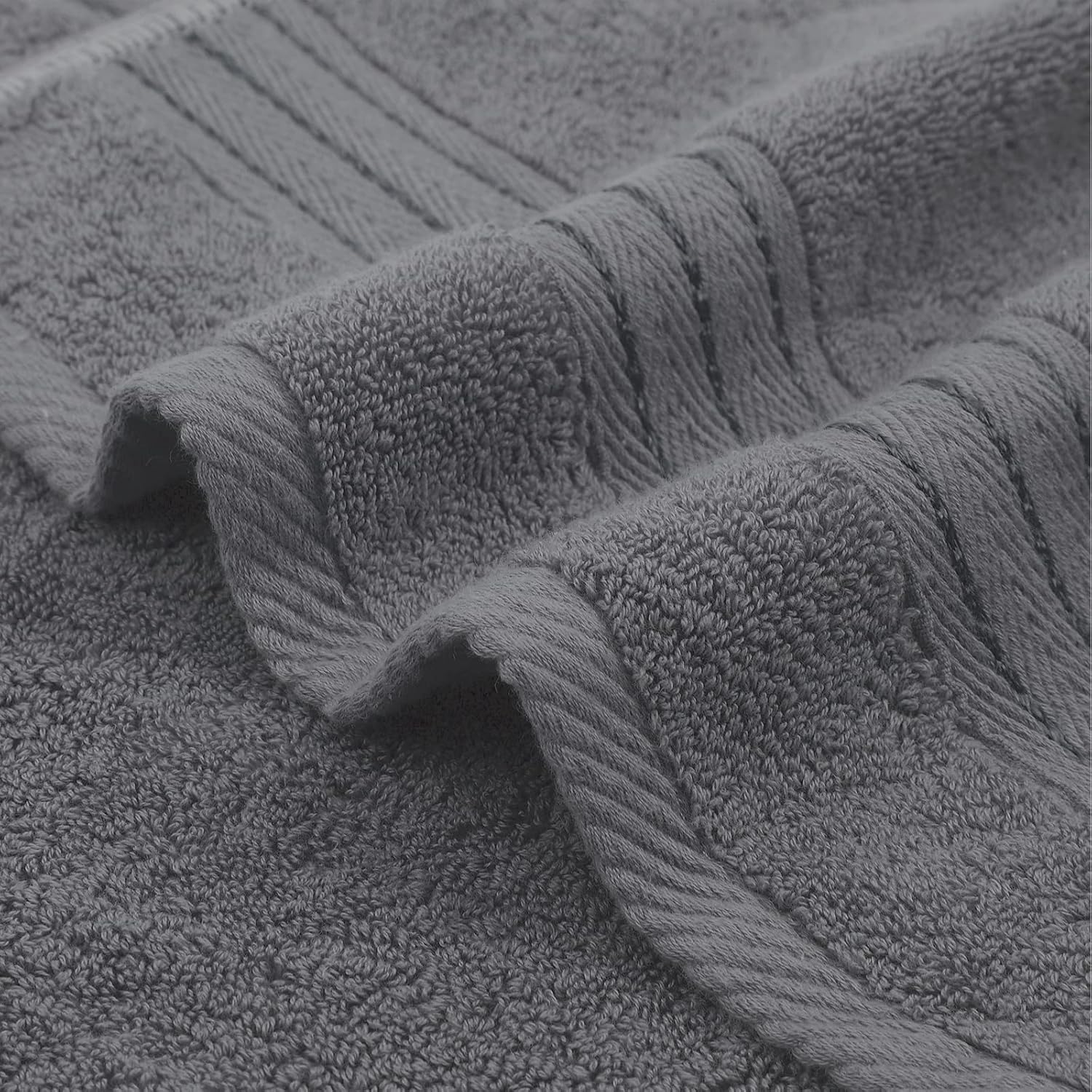 Grey Bath Towel Set 6pcs