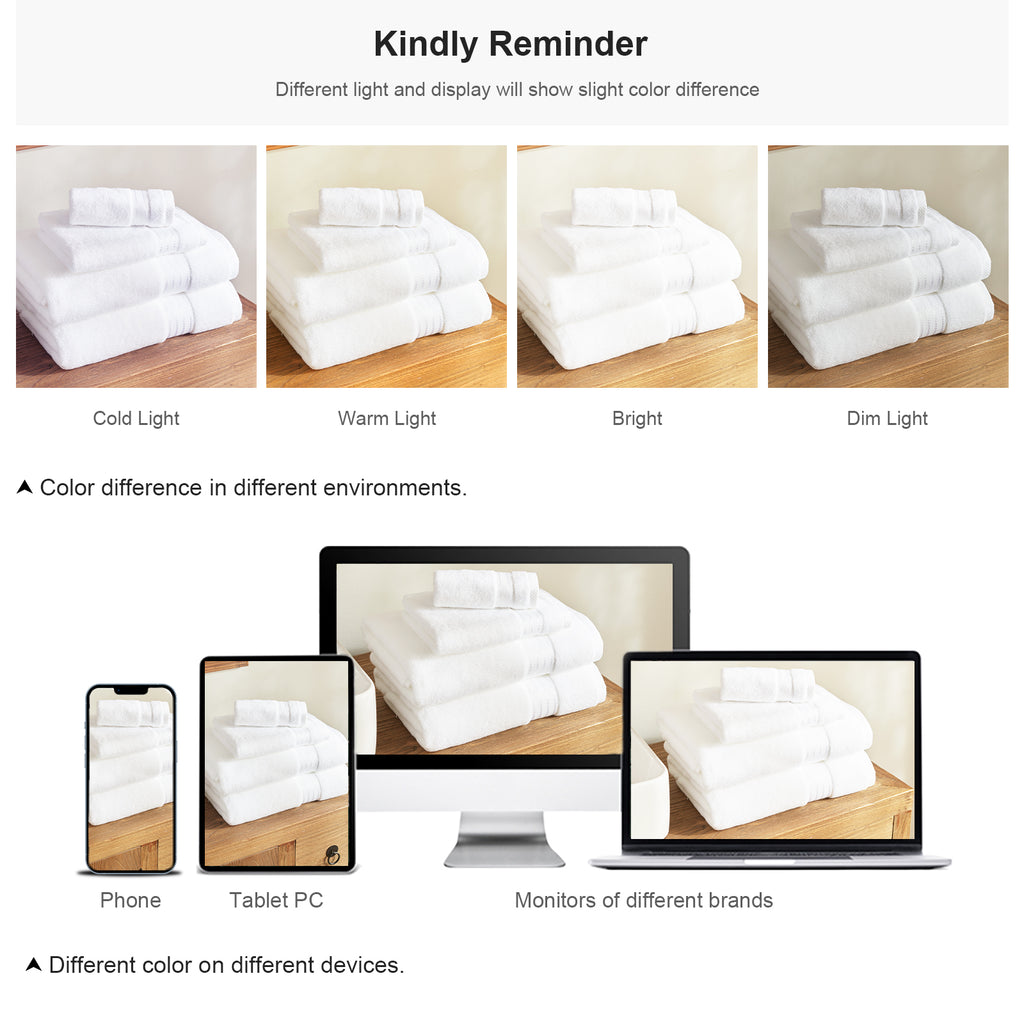 White 4 Piece Luxury Bath Towels