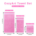 Pink Bath Towel Set 6 Piece