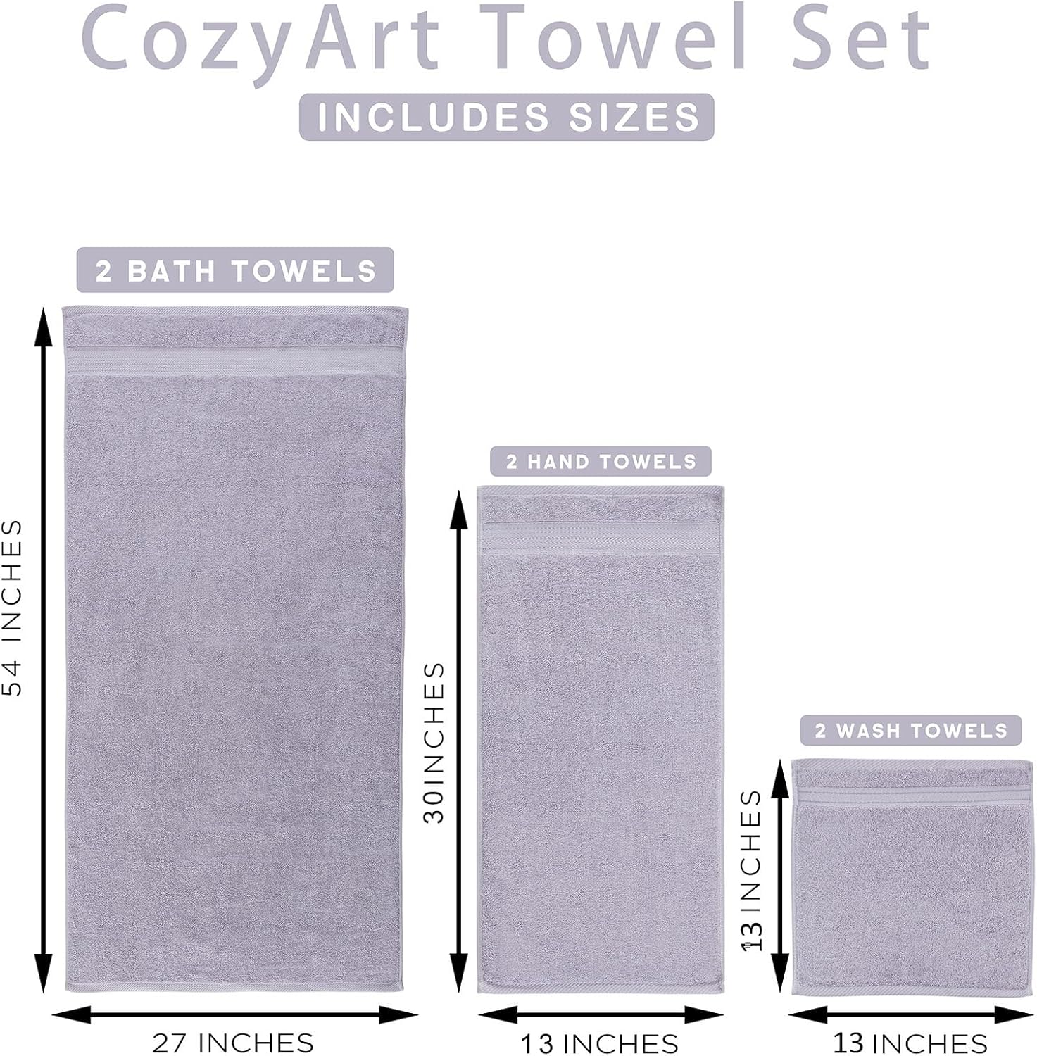 Lavender Luxury Bath 6 Piece Towel Set
