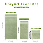 Sage Green Bath Towels Set 6 Piece