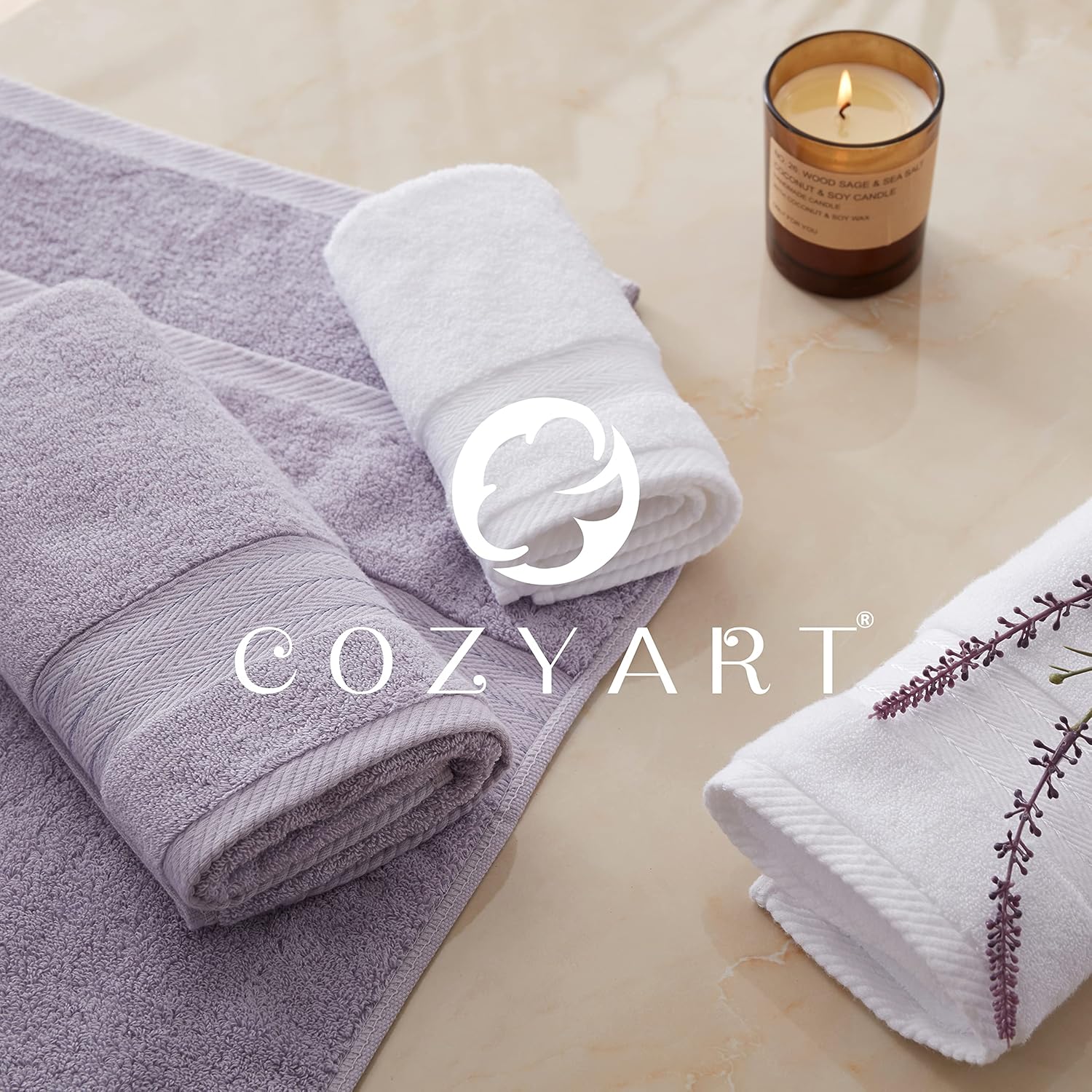Lavender Luxury Bath 6 Piece Towel Set