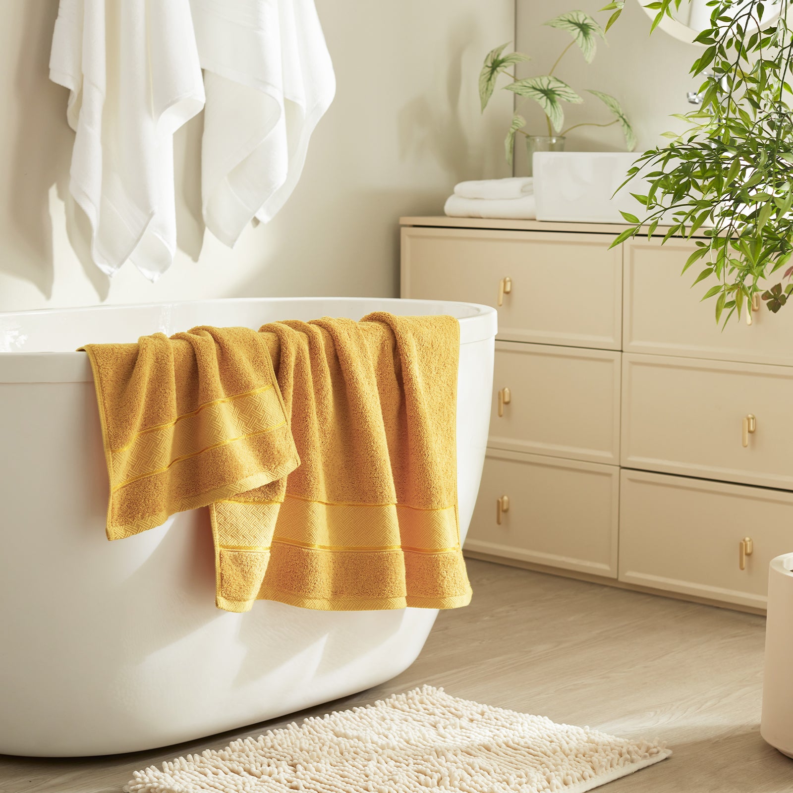 Mustard Gold Bath Towel Set 6 Piece