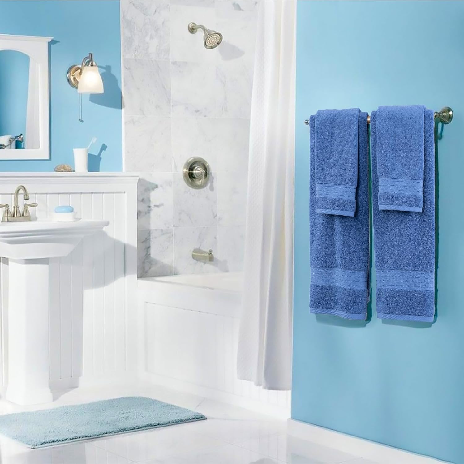 Denim Blue Bath 6 Piece Towel Set