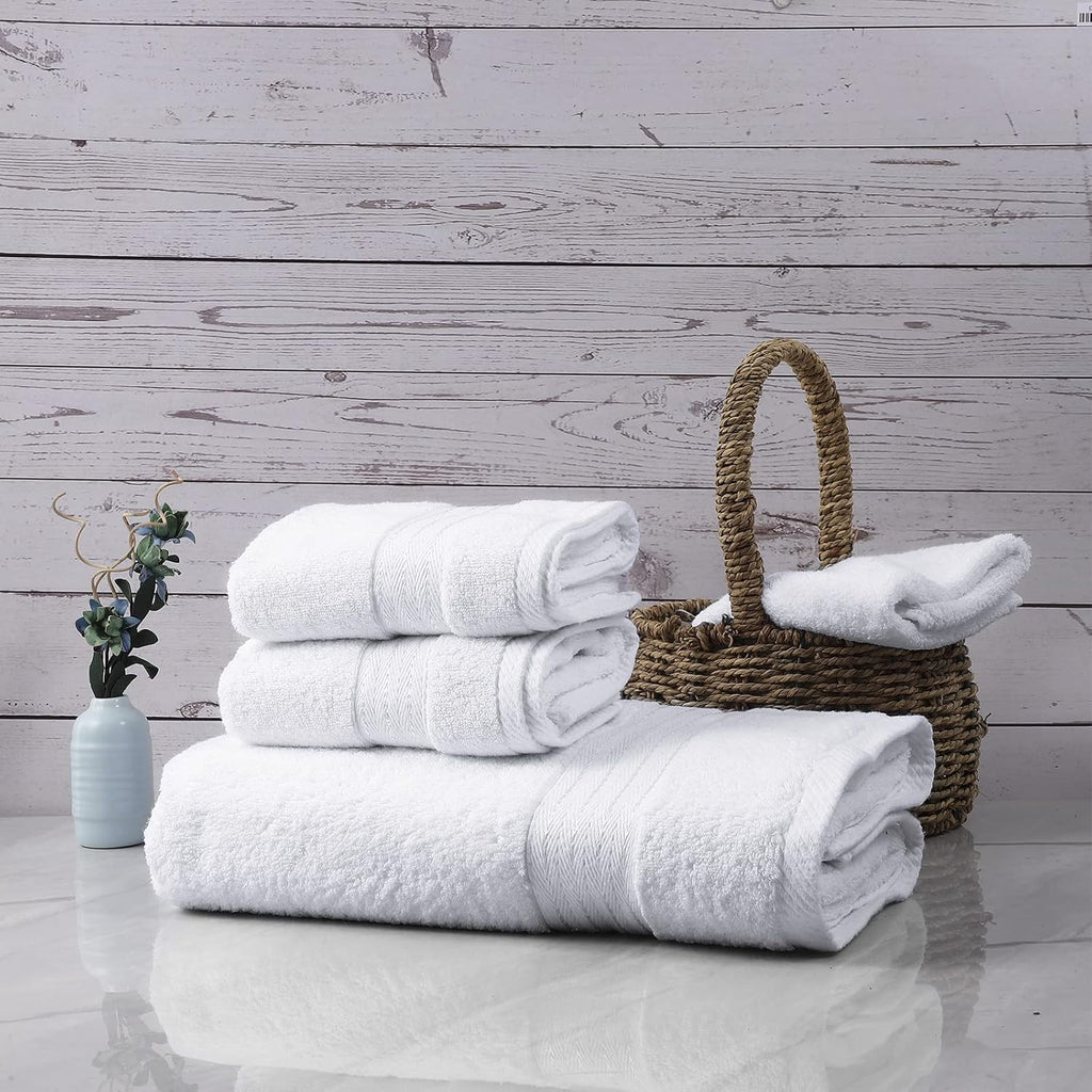 White Bath 6 Piece Towel Set