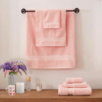 Pink Bathroom Towel Set 6Pcs