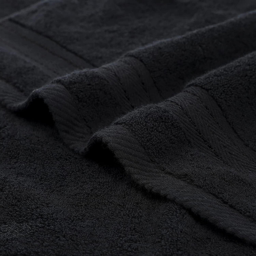 Black Bathroom Towel Sets 6Pcs