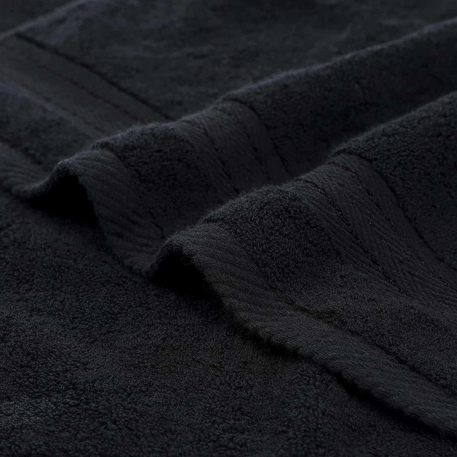 Black Bathroom Towel Sets 6Pcs