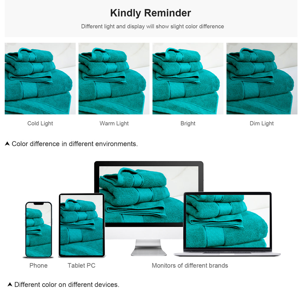 Turquoise Bath Towels Set 6 Piece