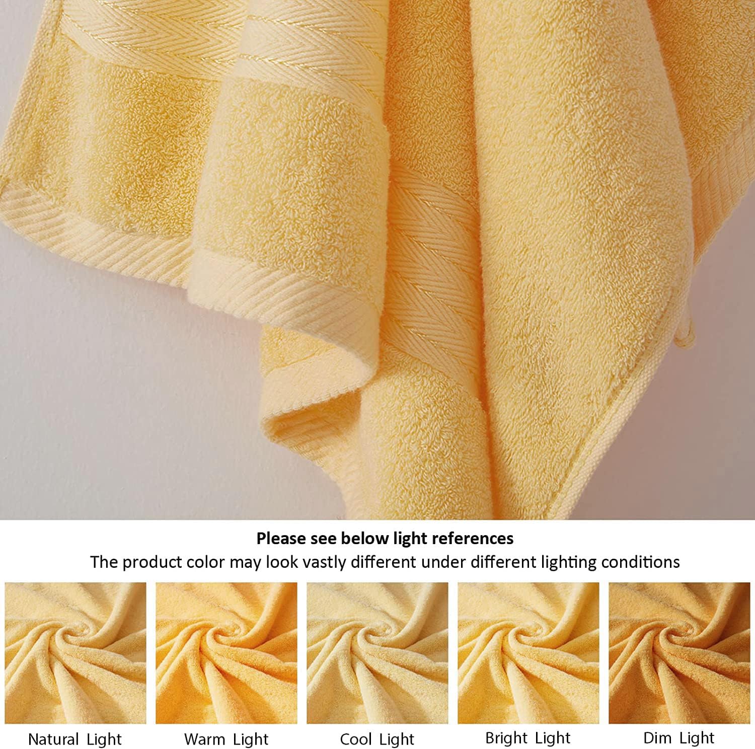 Yellow Luxury Bath 6 Piece Towel Set