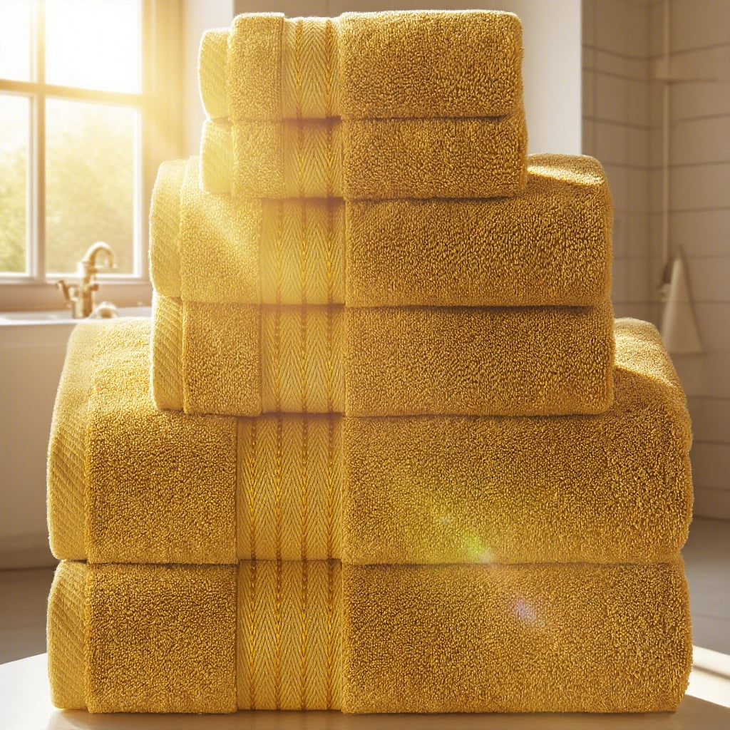 Gold Bath Towel Set 6pcs