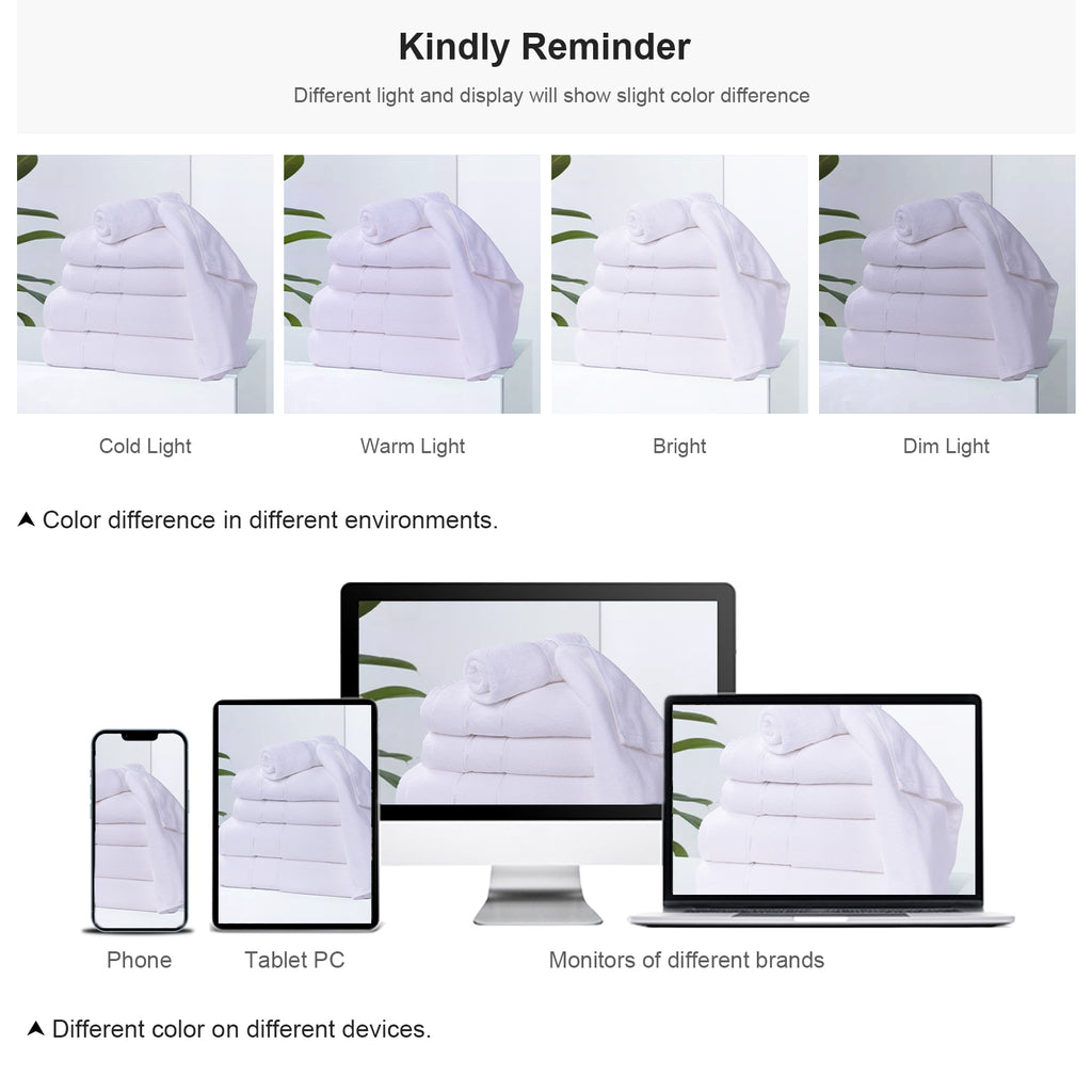 White Bath Towels Set 6 Piece
