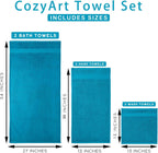 Crystal Teal/Peacock Blue Bath 6 Piece Towel Set