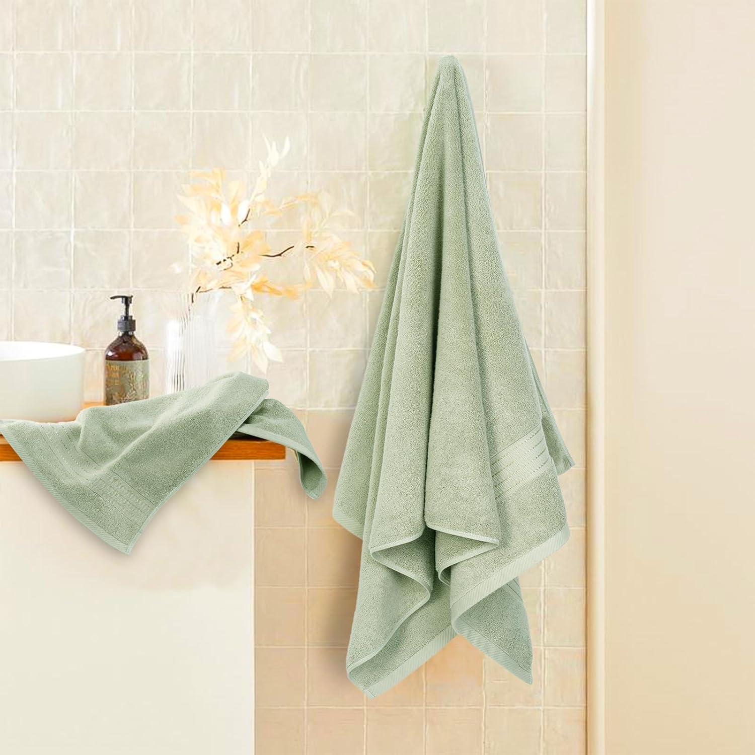 Green-desert Sage Green Bath 6 Piece Towel Set