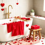 Red 4 Piece Luxury Bath Towels