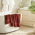 Orange- Terracotta Orange Bath Towel Set 6 Piece