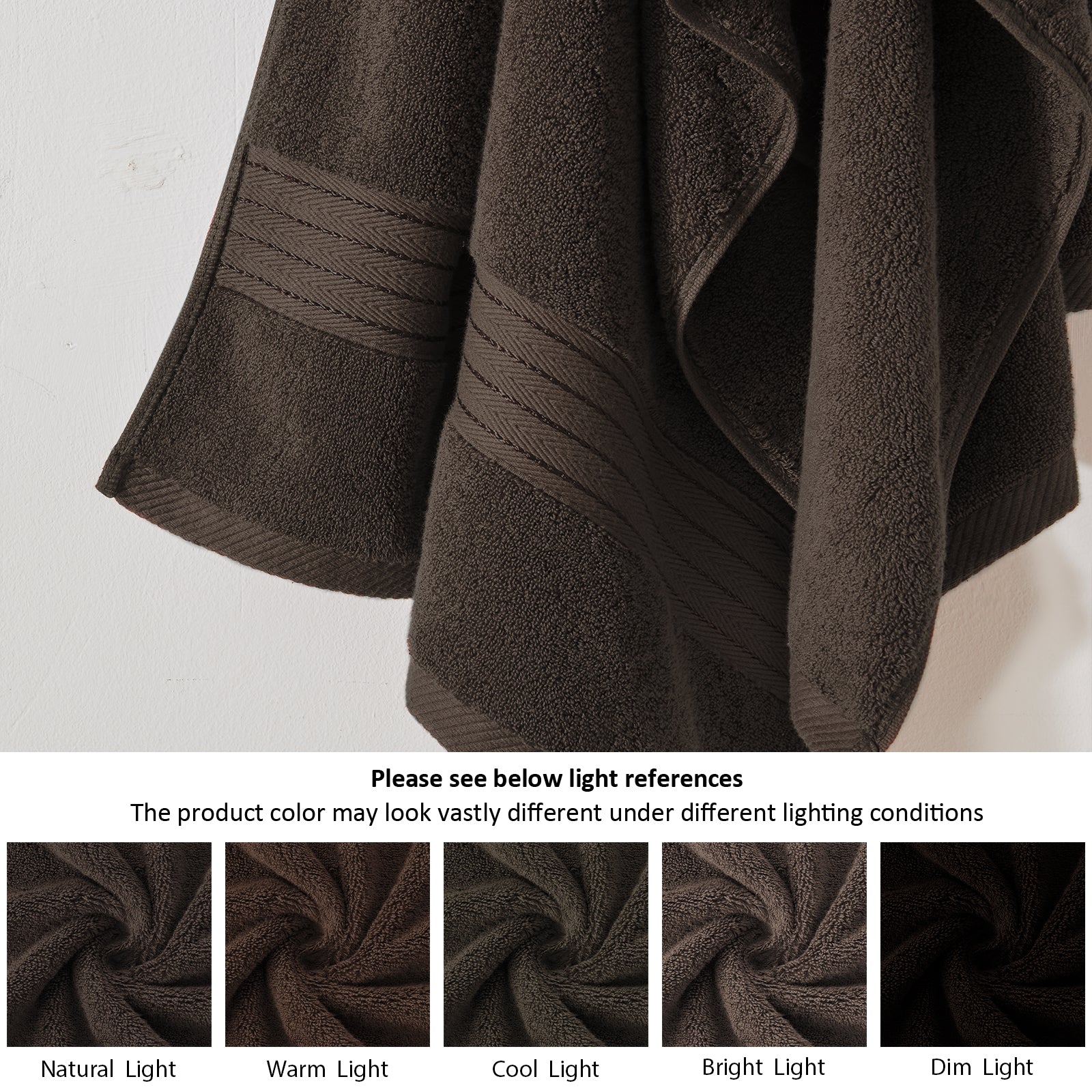 Brown Bath 6 Piece Towel Set