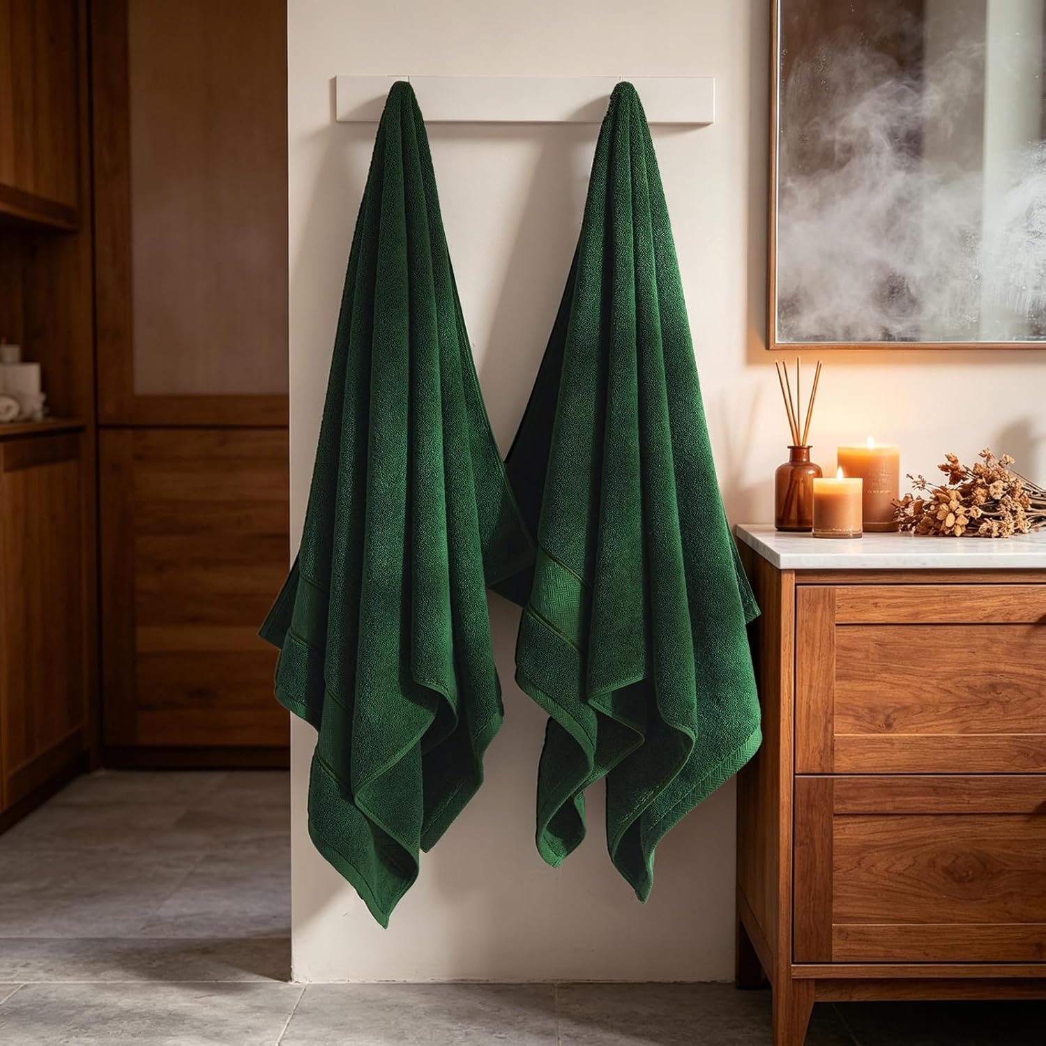 Formal Green Bath Towel Set 6 Piece