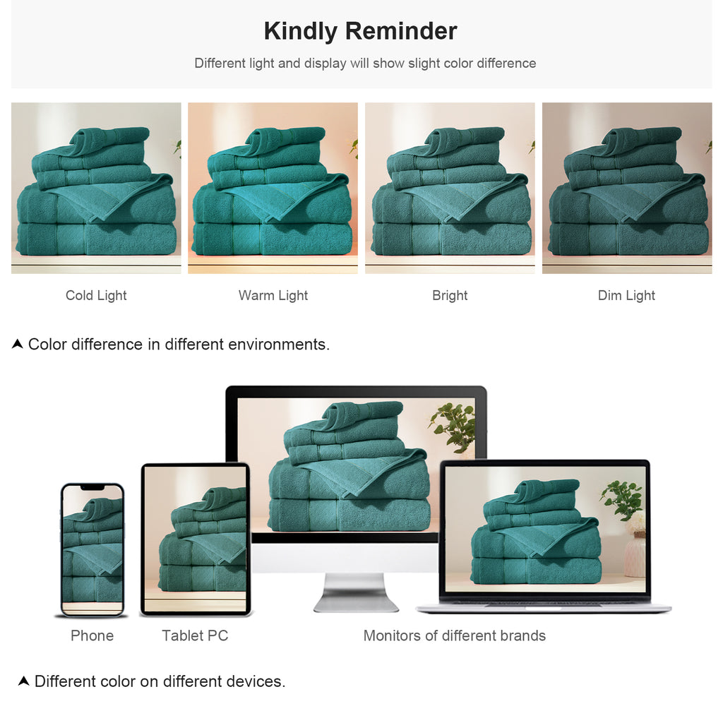 Teal Bath Towel Set 6 Piece