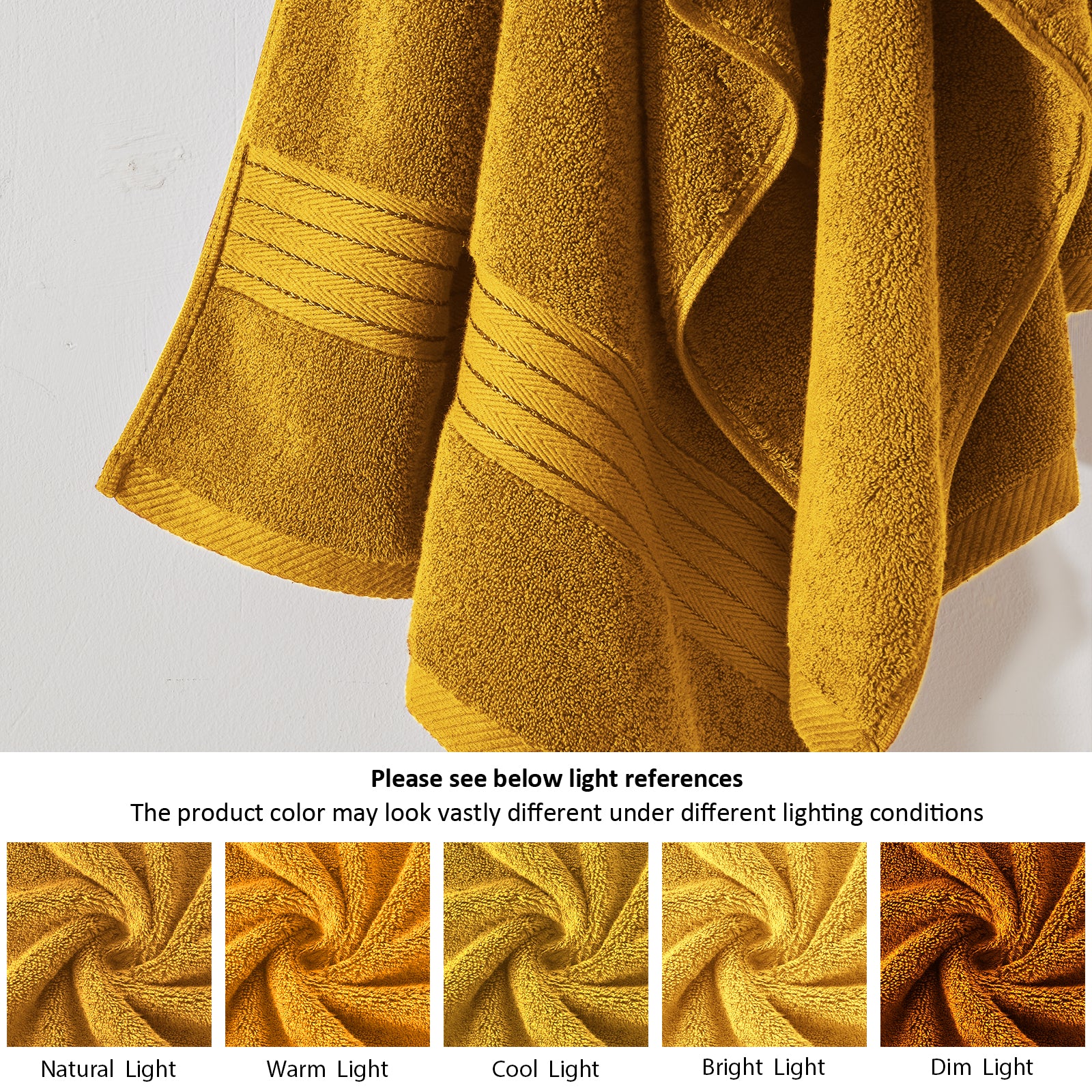 Gold Bath Towel Set 6pcs