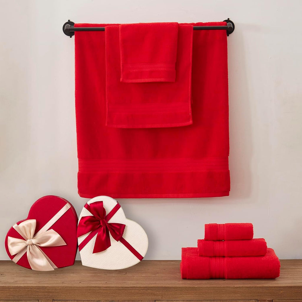 Red Bath 6 Piece Towel Set