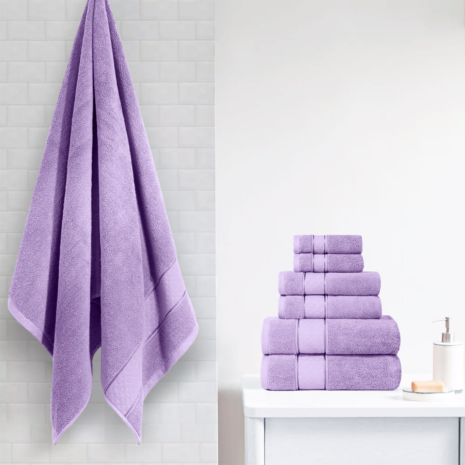 Lavender Bath Towels Set 6 Piece