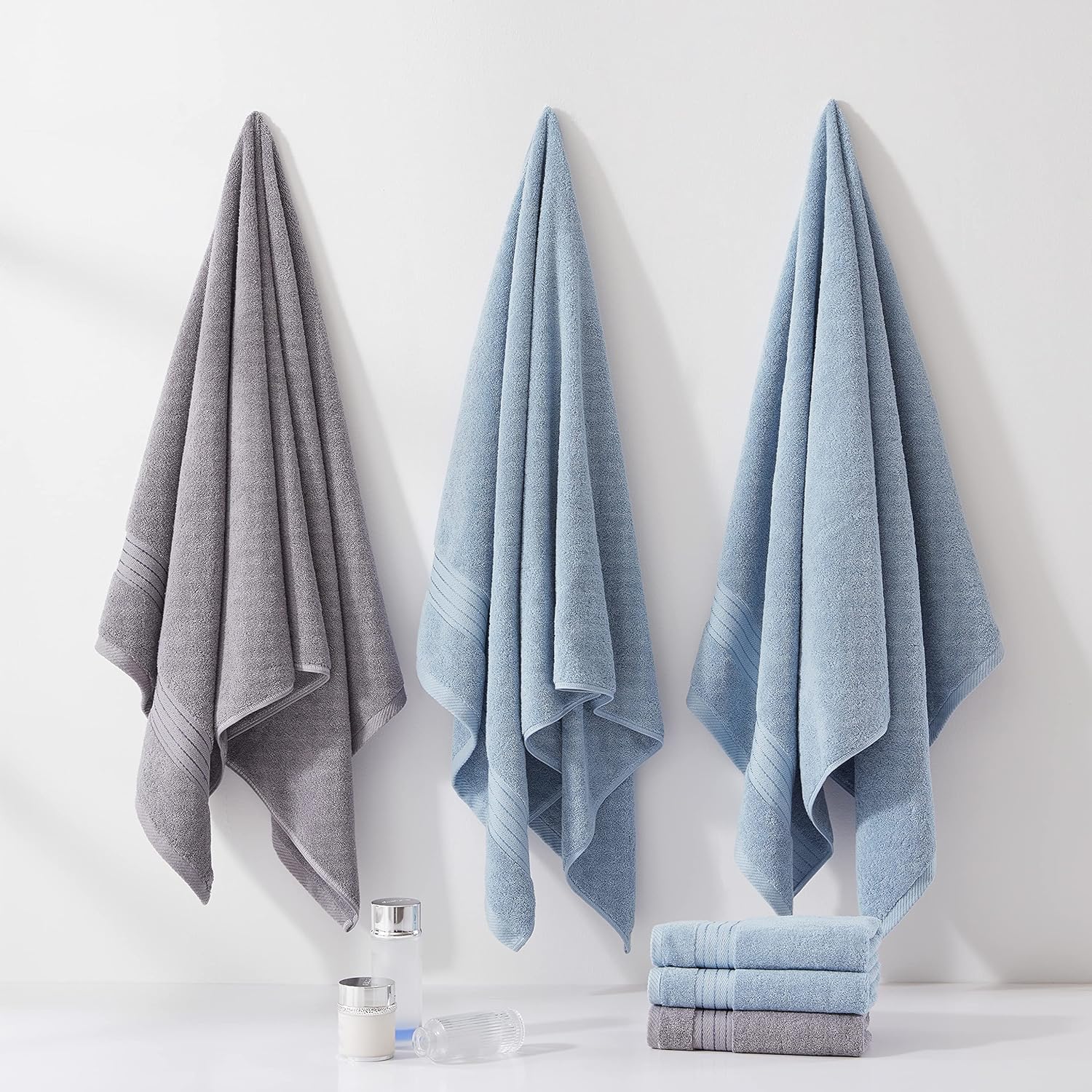Light Blue Towel Sets for Bathroom 6Pcs