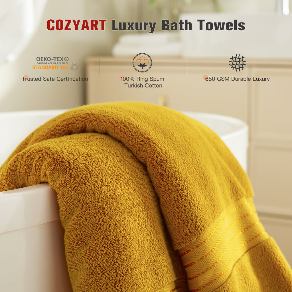 Gold 4 Piece Luxury Bath Towels