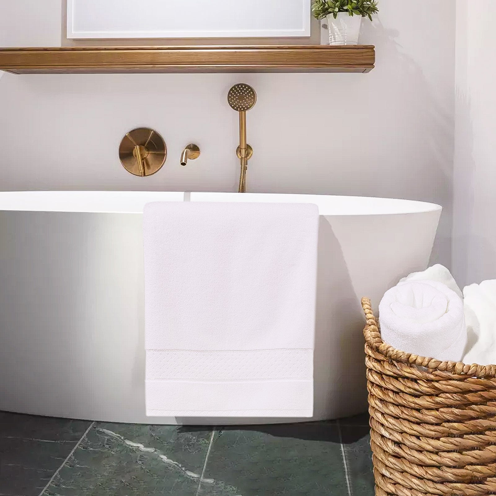 White Bath Towels Set 6 Piece