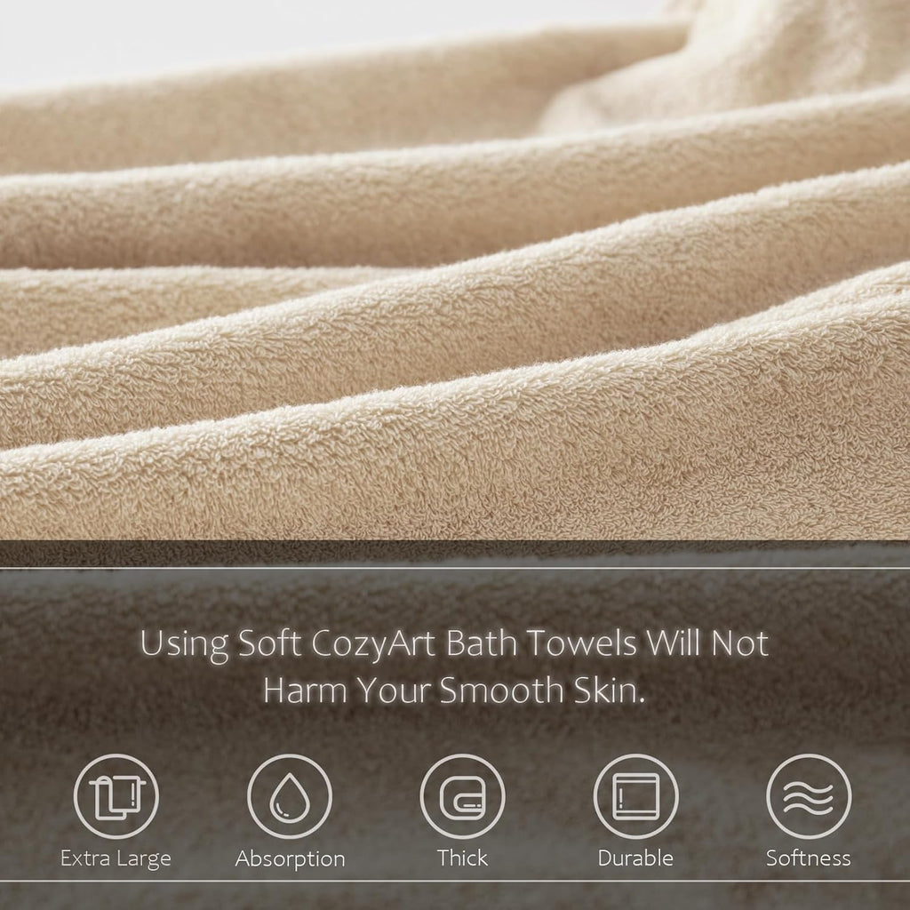 Beige Bathroom Towel Set 6Pcs