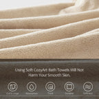 Beige Bathroom Towel Set 6Pcs