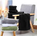 Black Bathroom Towel Sets 6Pcs
