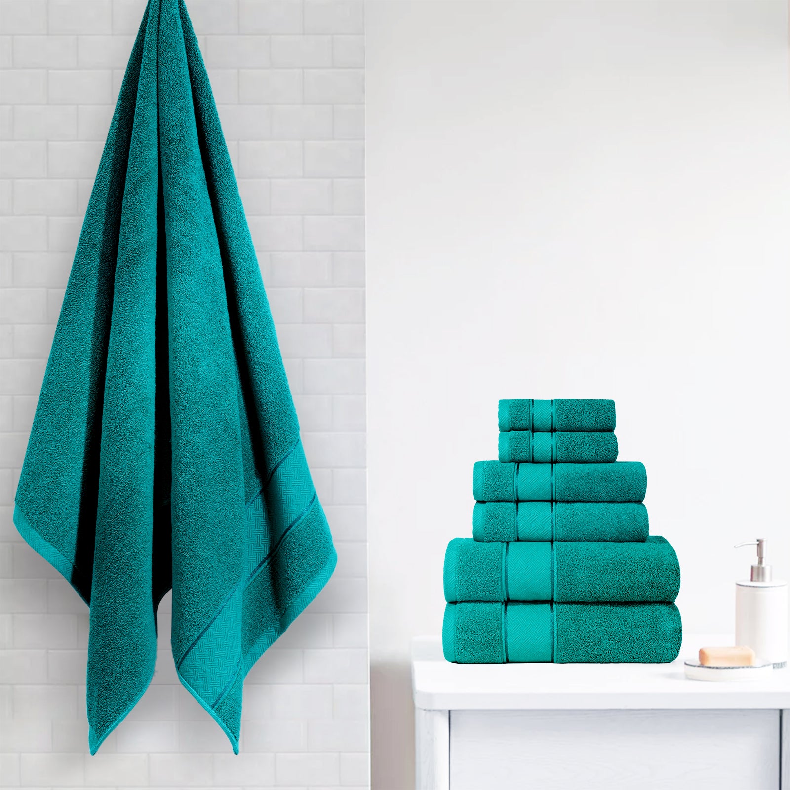 Turquoise Bath Towels Set 6 Piece
