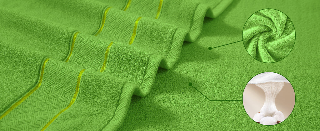 Grass Green Bath Towel Set 6 Piece