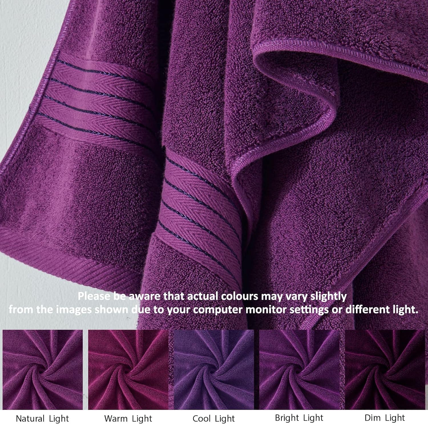 Honey Flower Purple Bath 6 Piece Towel Set