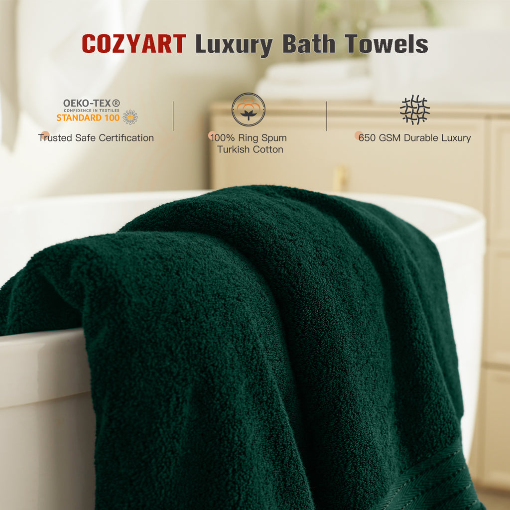 Dark Green 4 Piece Luxury Bath Towel