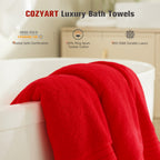Red 4 Piece Luxury Bath Towels