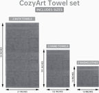 Grey Bath Towel Set 6pcs