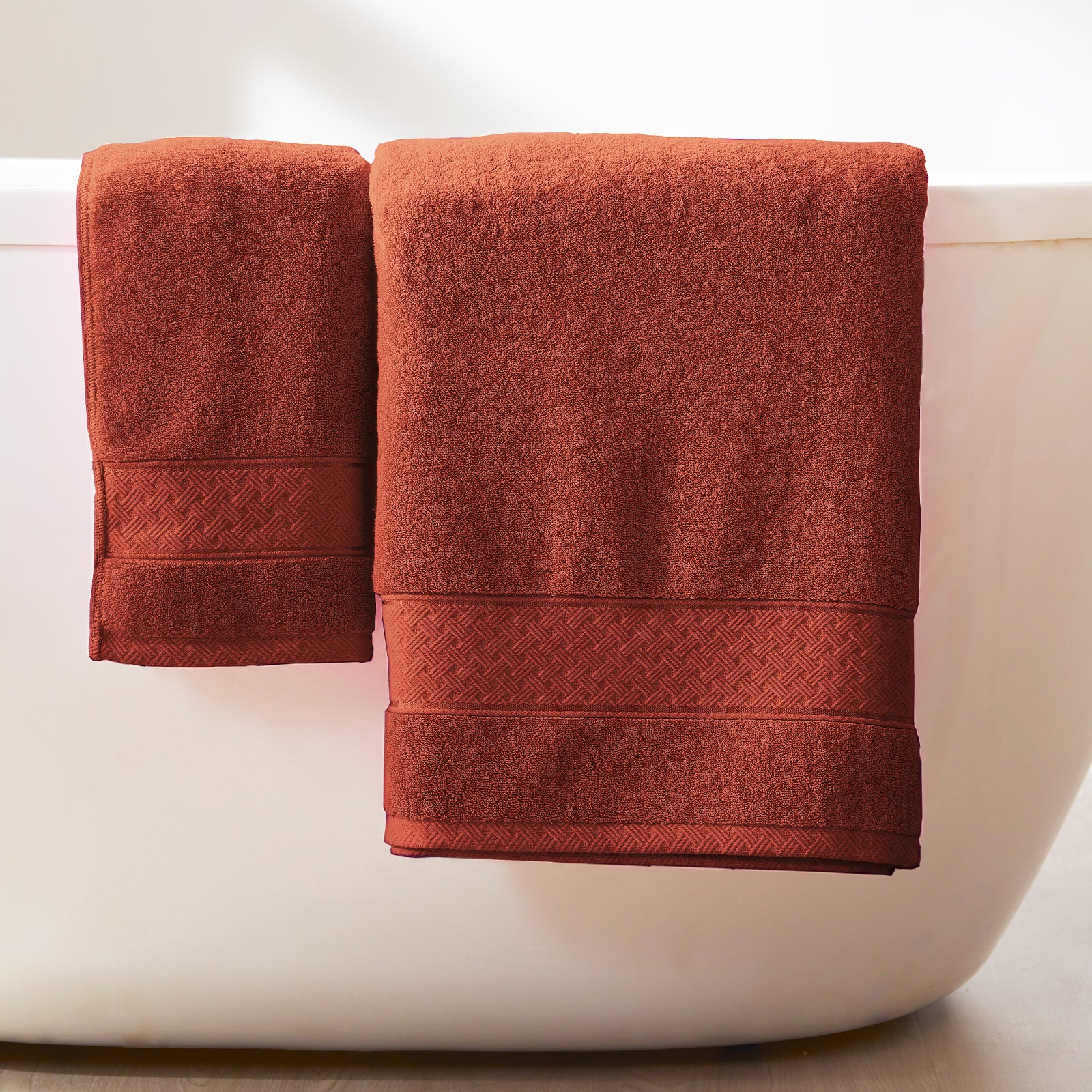 Orange Burnt Orange Bath Towel Set 6 Piece