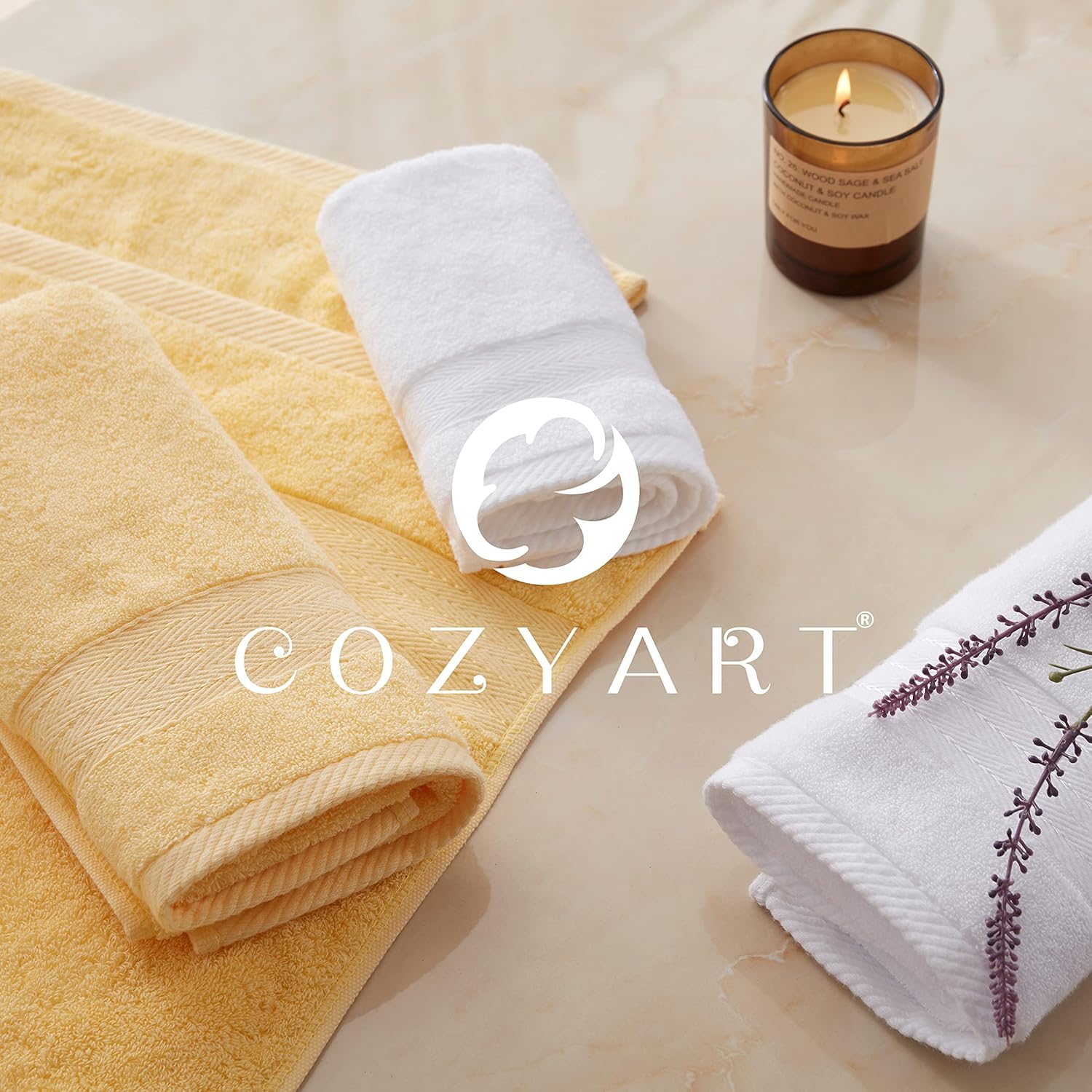Yellow Luxury Bath 6 Piece Towel Set