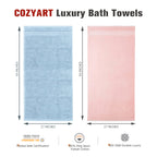 Pink+Light Blue 4 Piece Luxury Bath Towels