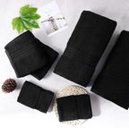 Black Bathroom Towel Sets 6Pcs