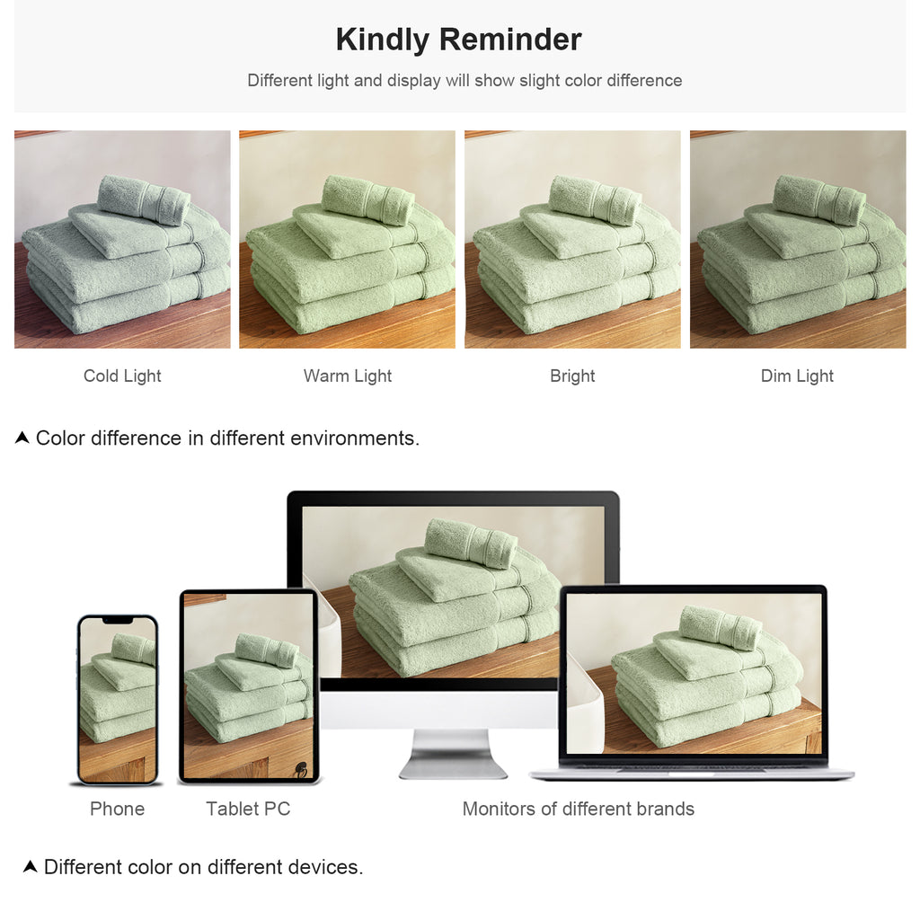 Sage Green Bath Towels Set 6 Piece