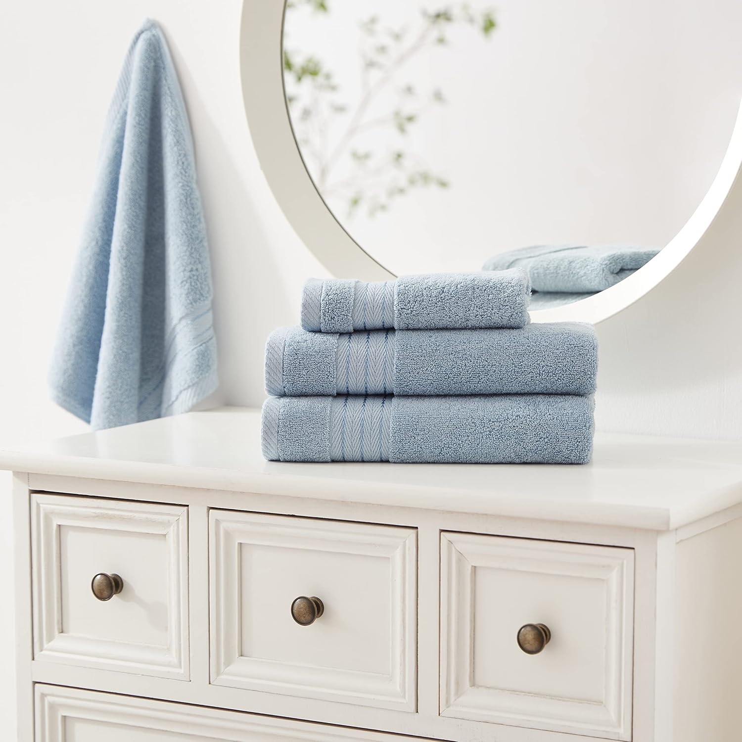 Light Blue Towel Sets for Bathroom 6Pcs