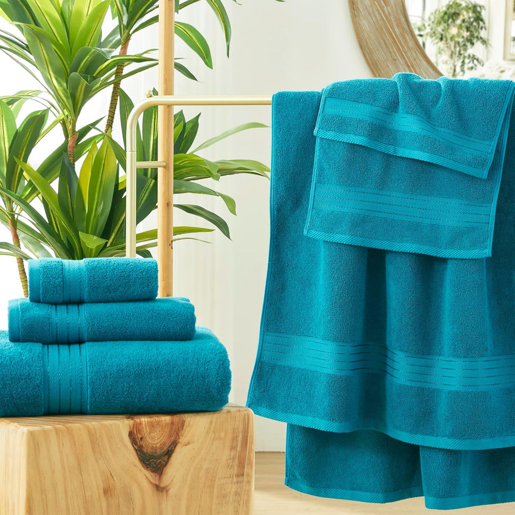 Crystal Teal/Peacock Blue Bath 6 Piece Towel Set