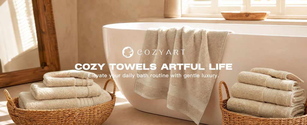 Beige Bathroom Towel Set 6Pcs