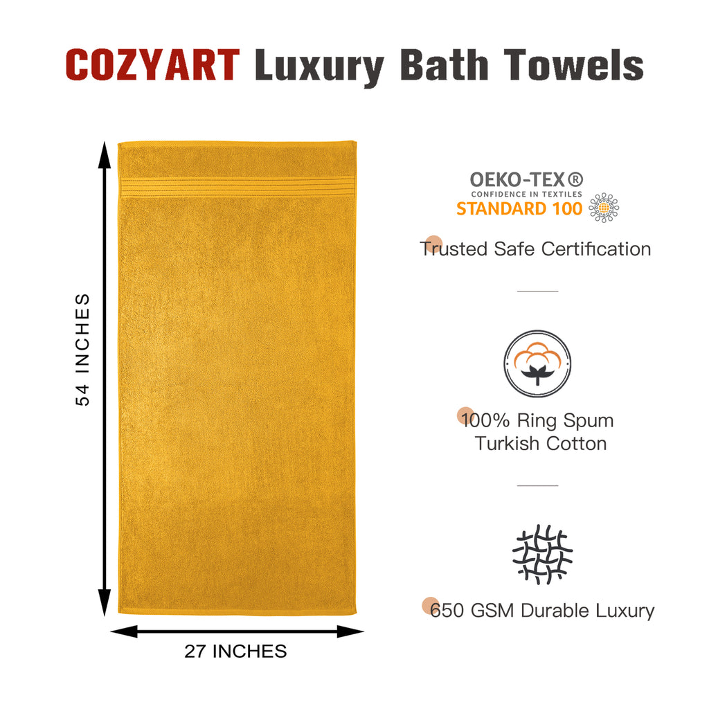 Gold 4 Piece Luxury Bath Towels