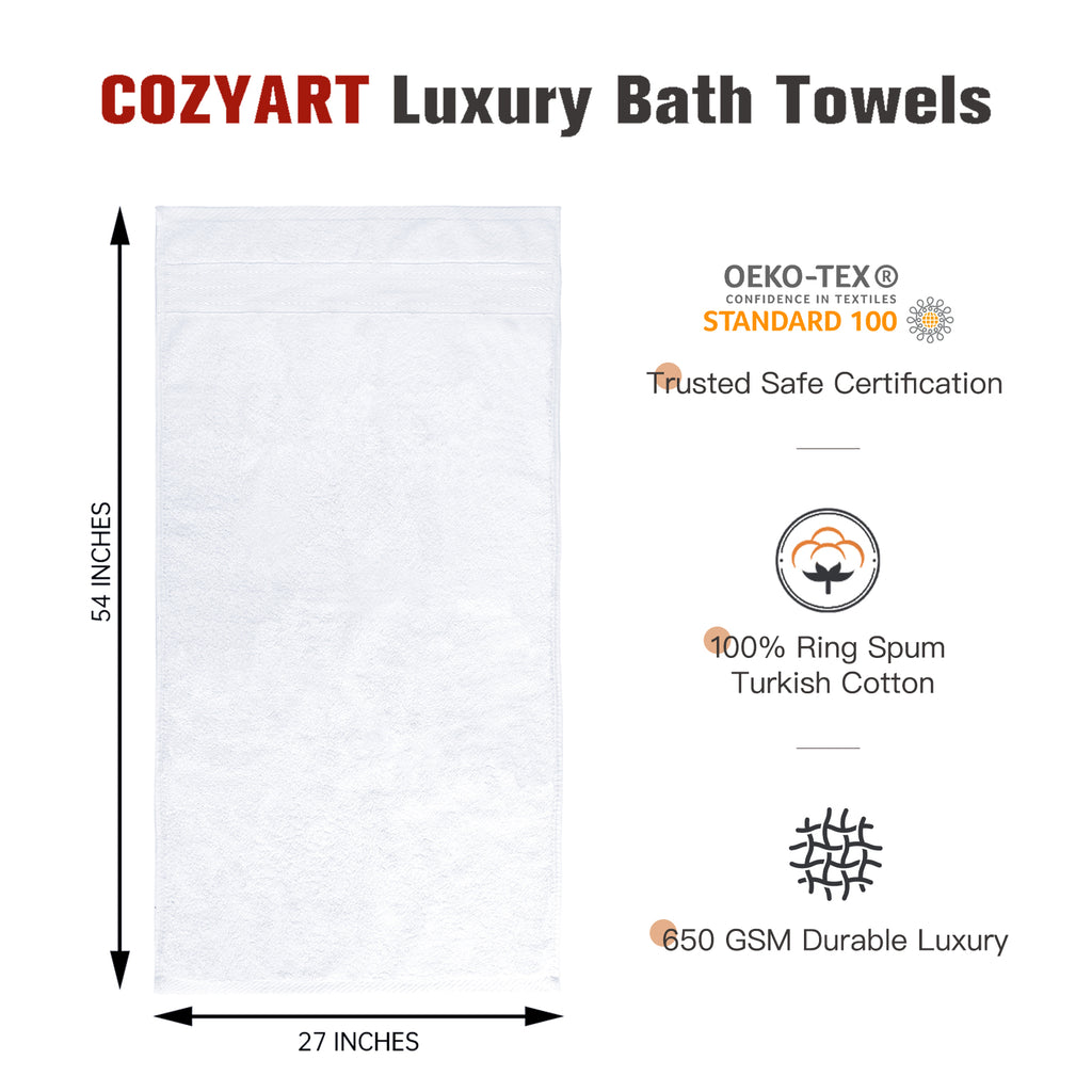White 4 Piece Luxury Bath Towels