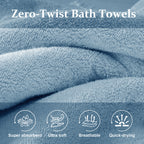 Light Blue 4 Piece Luxury Bath Towels