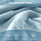 Pink+Light Blue 4 Piece Luxury Bath Towels